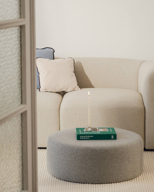 noo.ma Folk Pouf Wide - Baby Blue Wool