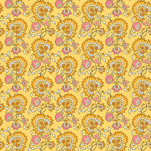 ESTAhome behang vintage bloemen geel en roze - 50 x 900 cm - 131816