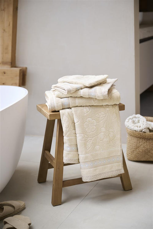 Pip Studio gastendoek Jasmin Jacquard - 30x50 cm - zand