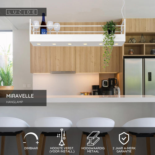 Lucide hanglamp MIRAVELLE - 6xGU10 - Wit