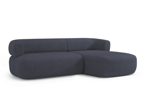 Micadoni rechter hoekbank Jenny 5-zits, boucle donkerblauw - 145x225x73cm