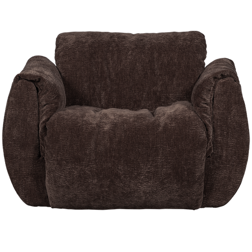 WOOOD draaifauteuil Baggy - 3D Chenille - Donkerbruin - 81x104x84 - vtwonen shop