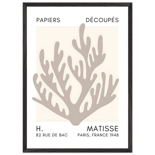 Artfulprints Poster met Lijst Matisse – Coral harmony grey   - 50x70 cm - Grijs