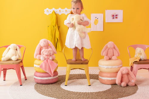 J-Line kinderstoel Evi - ijzer  - geel - 2 stuks