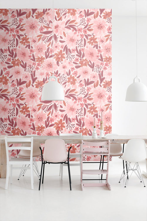 ESTAhome fotobehang bloemen roze en paars - 2.5 x 2.79 m - 159626