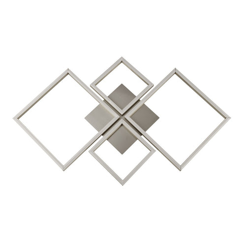 Searchlight ART - 4 Light Square Led Wall, Flush Fitting - Satijn Zilver