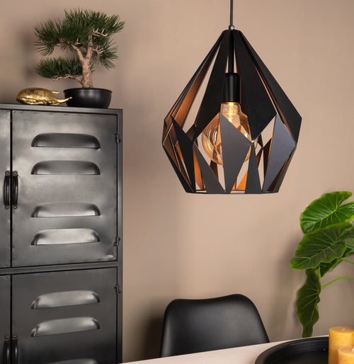 EGLO hanglamp Carlton 1 - e27 - ø 31 cm - zwart - vtwonen shop