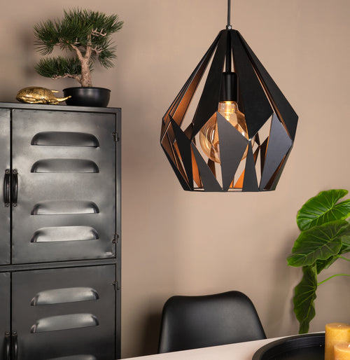 EGLO hanglamp Carlton 1 - e27 - ø 31 cm - zwart