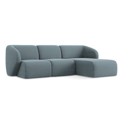 LaMiaSofa hoekbank rechts Cervo - bouclé - jeans - 248x166x102