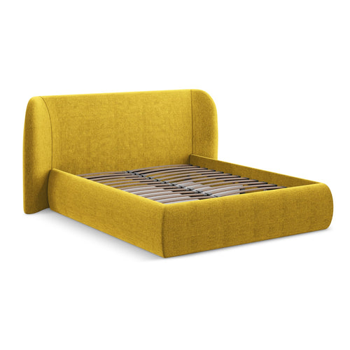LaMiaSofa Bed met opbergruimte Trieste - chenille stof - mosterd - 230x215x110