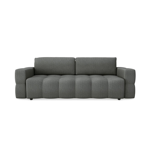 Sia Home - Slaapbank met opbergruimte, notenhout GABRIEL - kruisweefsel antracietgrijs 247cm