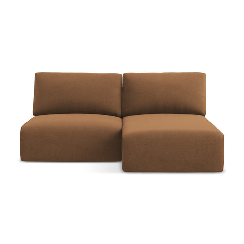 LaMiaSofa hoekbank rechts Ostia - textuurstof - terracotta - 210x149x79
