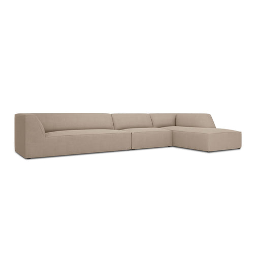 Cosmopolitan Design - Modulaire hoekbank rechts Siena 5-zits, structurele stof donkerbeige - 180x366x69cm
