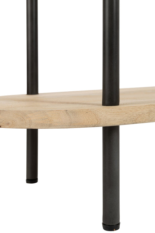 J-Line rek Eli 5 Planken - hout/staal - naturel/grijs