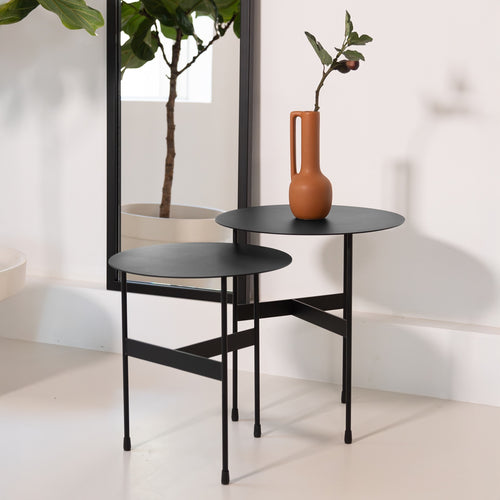 Spinder Design bijzettafel Roxane Laag - Zwart - ⌀ 40