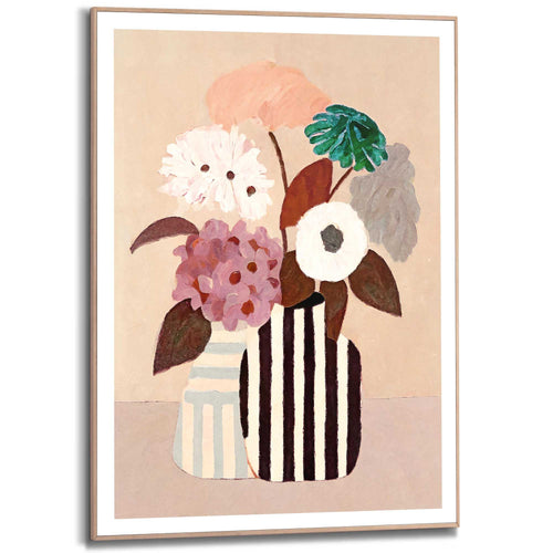 Reinders Autumn Flowers schilderij -  bruin - woonkamer - 70x50cm