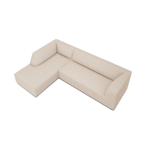 Cosmopolitan Design - Modulaire hoekbank links Siena 4-zits, structurele stof beige - 180x273x69cm