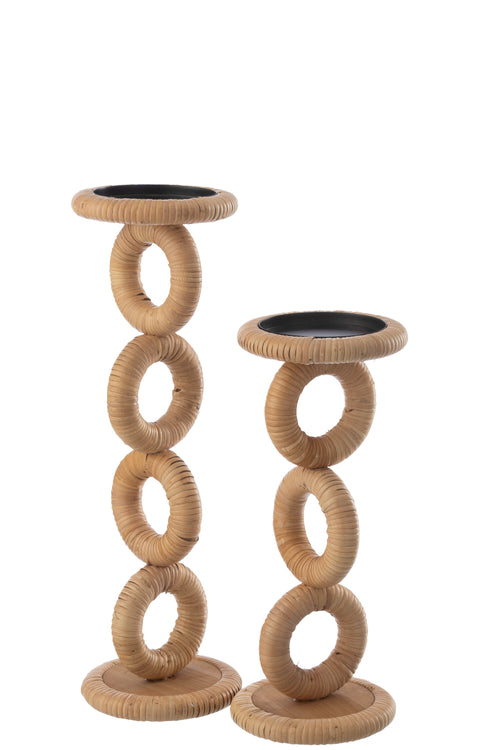 J-Line kaarshouder Ring - hout  - naturel - large