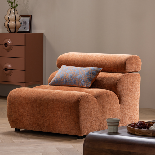 WOOOD vaas met streep Kency - Glas - Naturel/Zwart - vtwonen shop