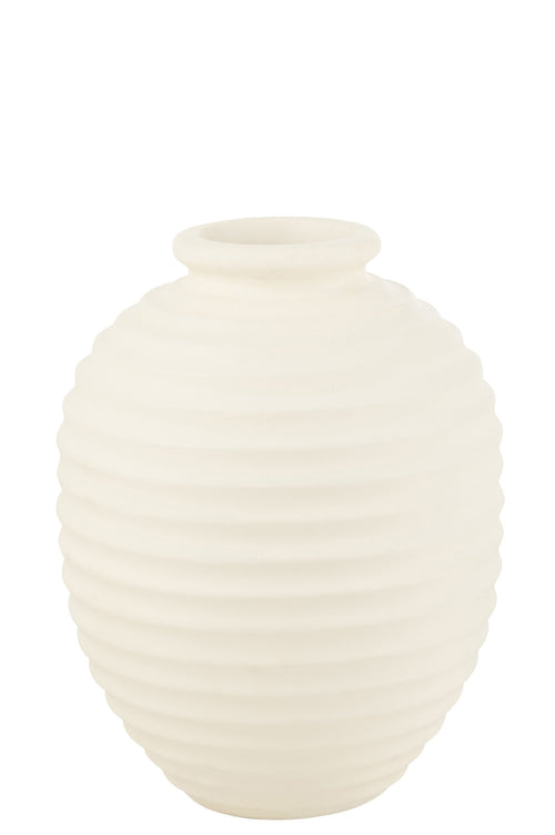 J-Line bloempot Ovaal Terracotta - keramiek - wit - large - 66 cm hoog