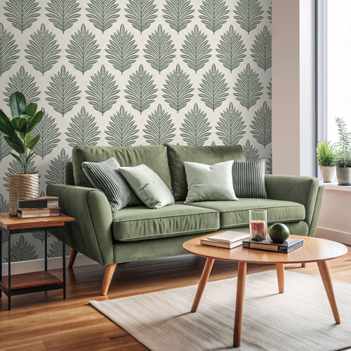 Sanders & Sanders behang bladeren groen en beige - 53 cm x 10 m - 641010