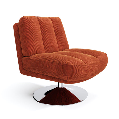 Sia Home - Fauteuil TIMELESS - Corduroy - retro oranje - 60.13cm