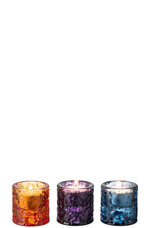 J-Line kaarshouder Hamer - glas - mix - 3 stuks
