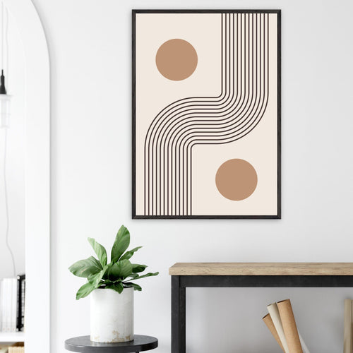 Artfulprints Poster Boho – Soft symmetry   - 30x40 cm - Grijs
