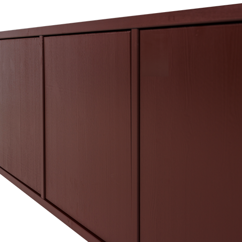 WOOOD tv meubel Merel - Grenen - Bordeauxrood - 49,5x198x39,5