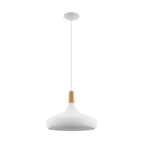 EGLO hanglamp Sabinar - e27 - ø 40 cm - wit/bruin - vtwonen shop