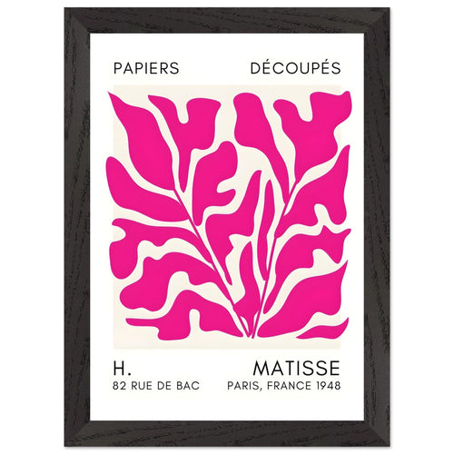 Artfulprints Poster met Lijst Matisse – Seabed shapes pink   - A4 21x29.7 cm - Roze