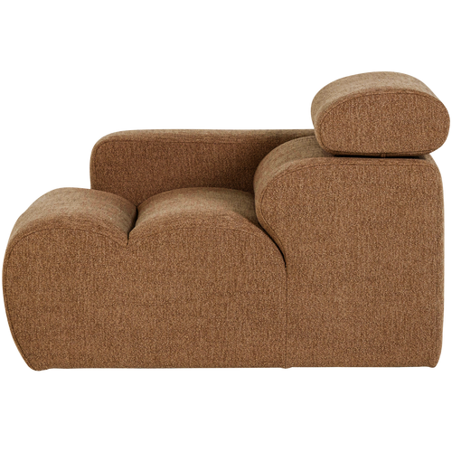 WOOOD 1-zits element bank arm links Novi - Polyester - Karamelbruin - 86x109x113 - vtwonen shop