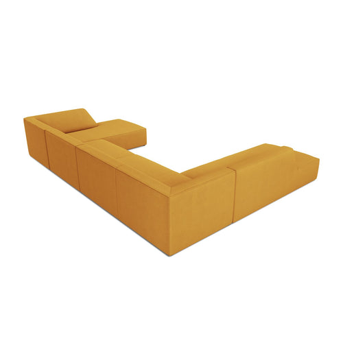 Cosmopolitan Design - Panoramische hoekbank links Siena 7-zits, structurele stof geel - 273x366x69cm