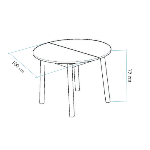 CALICOSY - Uitschuifbare tafel VINA - 100x100x75 cm