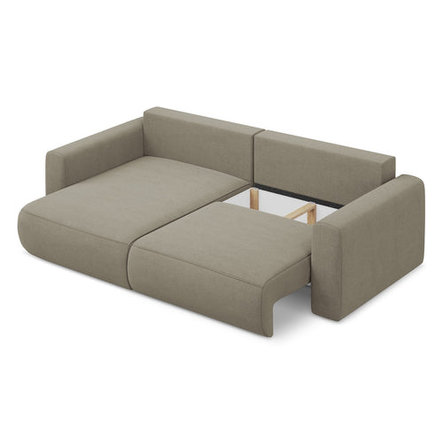 LaMiaSofa hoekbank links Perugia - textuurstof - donkerbeige - 240x149x82