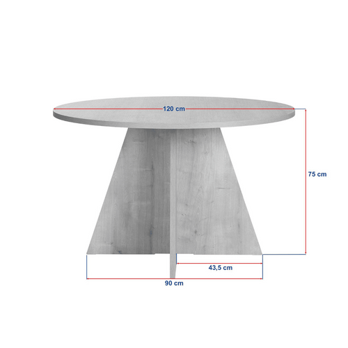 Calicosy - ARIA-tabel - B120 cm - Licht hout 120 cmx120 cmx75 cm cm
