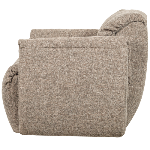 WOOOD draaifauteuil Baggy - Geweven Stof - Bruin Melange - 81x104x84 - vtwonen shop