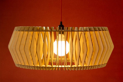 Bomerango Caeser S houten hanglamp small - met koordset zwart - Ø 43 cm - vtwonen shop