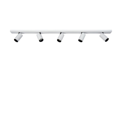 Atmooz plafondlamp Era 5 - wit - zwart binnenin - 120 x 7 x H 10 cm - GU10