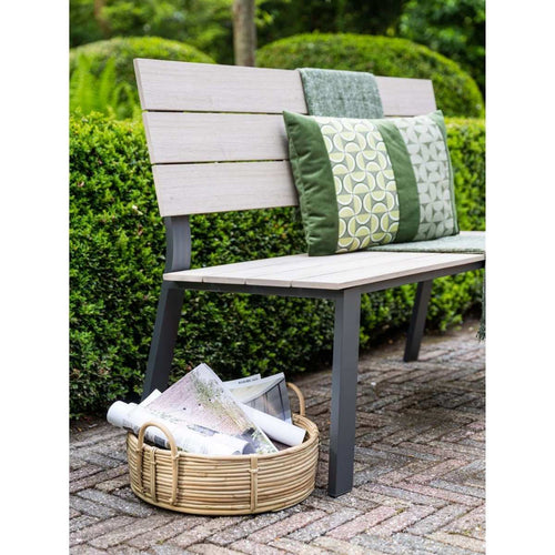 Jondal parkbank - carbon black - light teak Vironwood - L125 cm