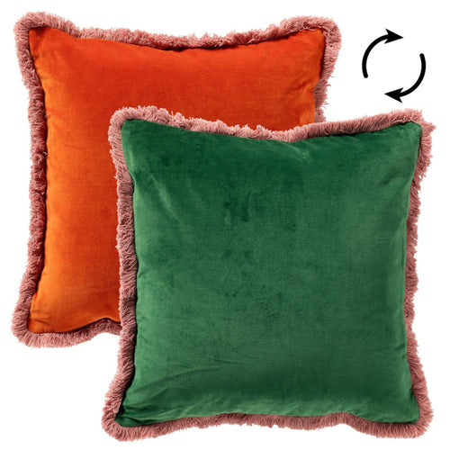 SEBASTIAAN | sierkussen 45x45 cm | Grass Green | groen en oranje | Hoii