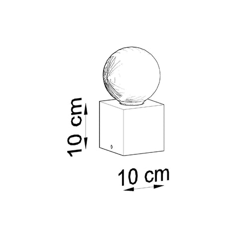 Sollux Lighting Tafellamp ARIZ beton - 10x10x10cm
