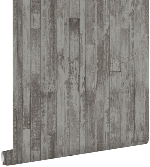 ESTAhome behang vintage sloophout planken vergrijsd bruin taupe - 53 cm x 10,05 m - 128839 - vtwonen shop