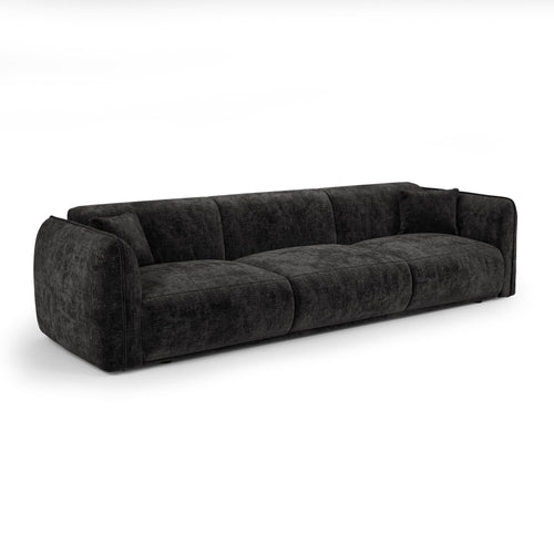 Premium Interiors - Bank LUSH - fluweel met motieven zwart 235cm