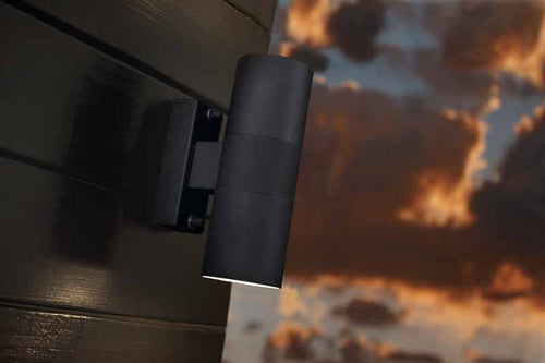 Nordlux Tin Wandlamp Buiten - Ø6cm - 2-lichts GU10 - IP54 - Zwart - vtwonen shop