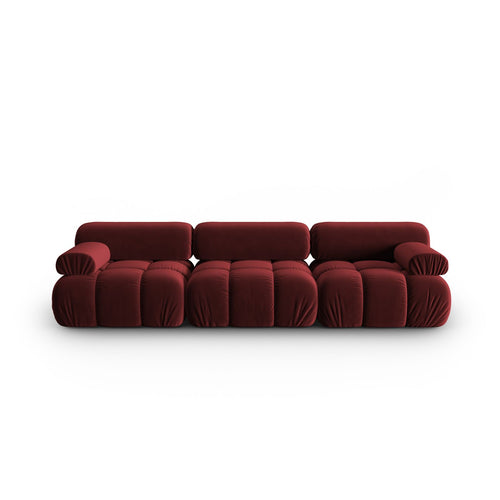 Cosmopolitan Design - Modulaire bank Cortina 3-zits, flueel rood - 94x282x70cm