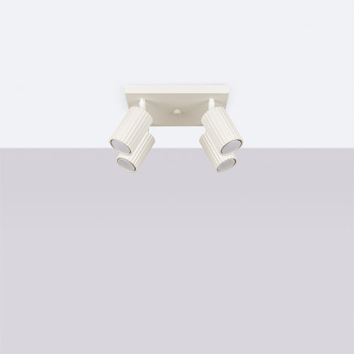Sollux Lighting Plafondlamp KARBON 4 beige - 25x25x16,5cm