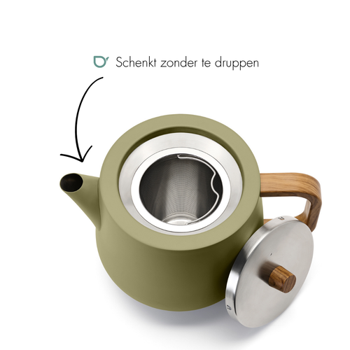 Bredemeijer -Theepot Facet - khaki green - 1,1L