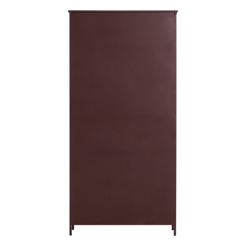 WOOOD xl 2-deurs vitrinekast Exhibit - Metaal - Bordeauxrood - 203x99x45