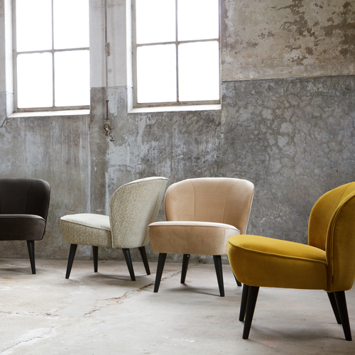 WOOOD fauteuil Sara - Velvet - Oud Roze - 59x71x70 - vtwonen shop